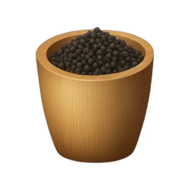 black pepper in wooden cup sticker