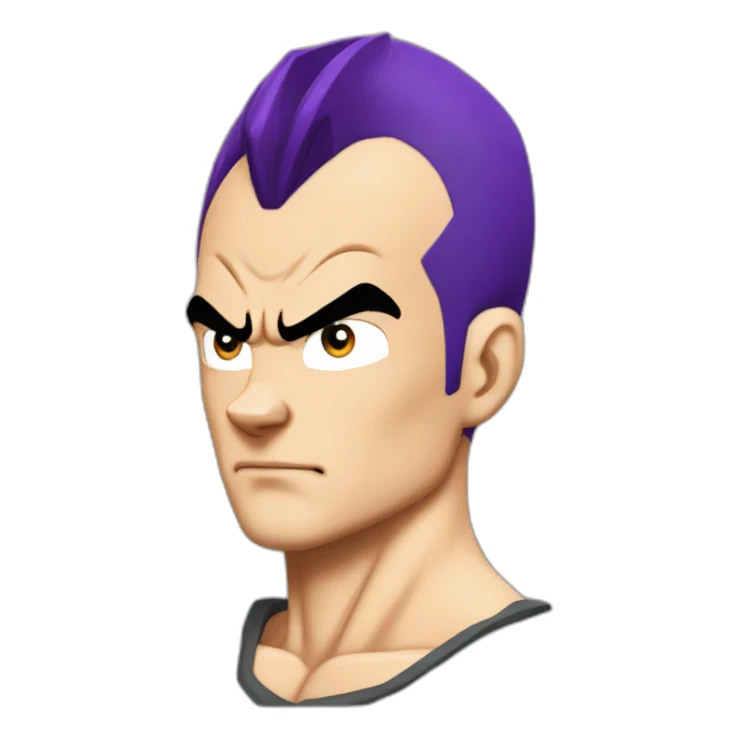 Vegeta purple hair without eyebrows sticker