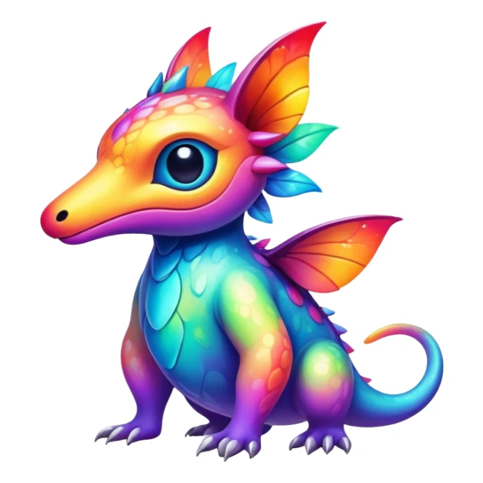 colorful vibrant Fakémon-creature with random markings sticker