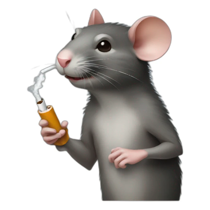 a rat smoking a cigarette sticker