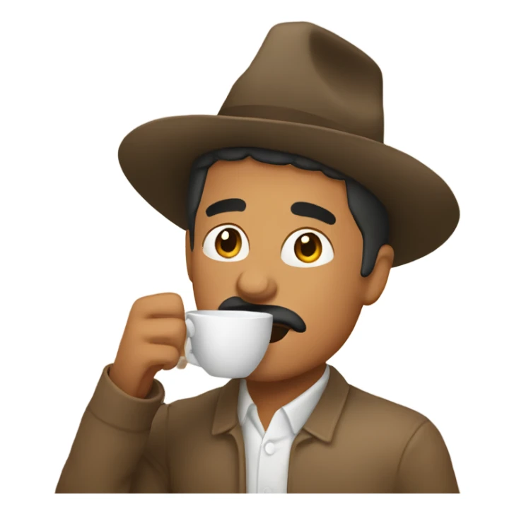 Mexican man drinking coffee sticker