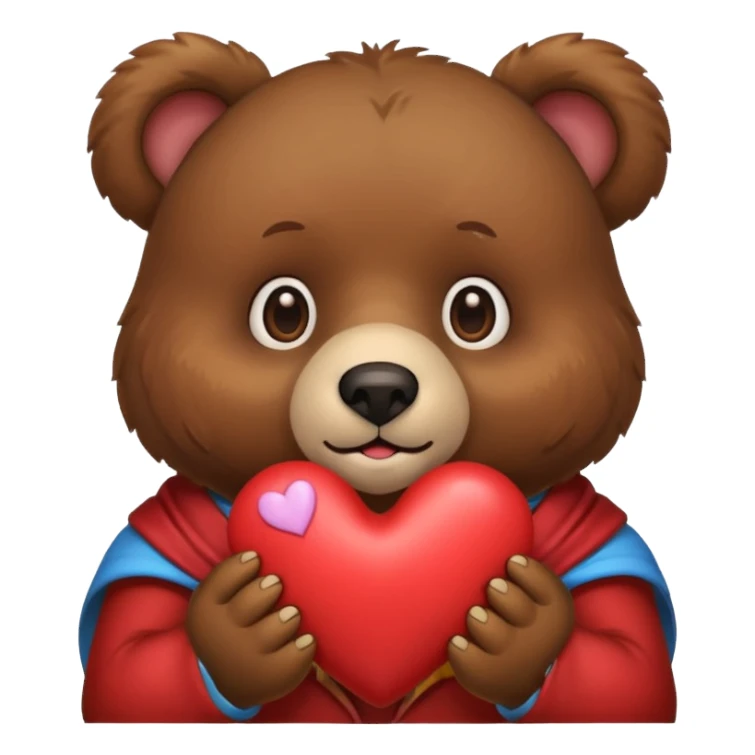 bear with a heart  sticker