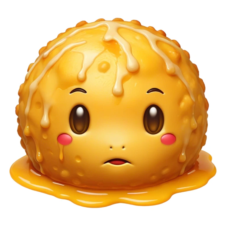 yellow melting fried cheese ball  sticker