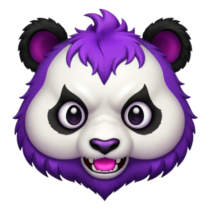 Panda purple demon emoji  sticker