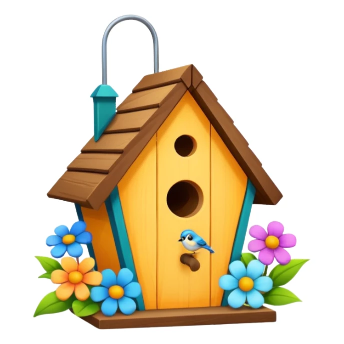 Birdhouse with flowers sticker