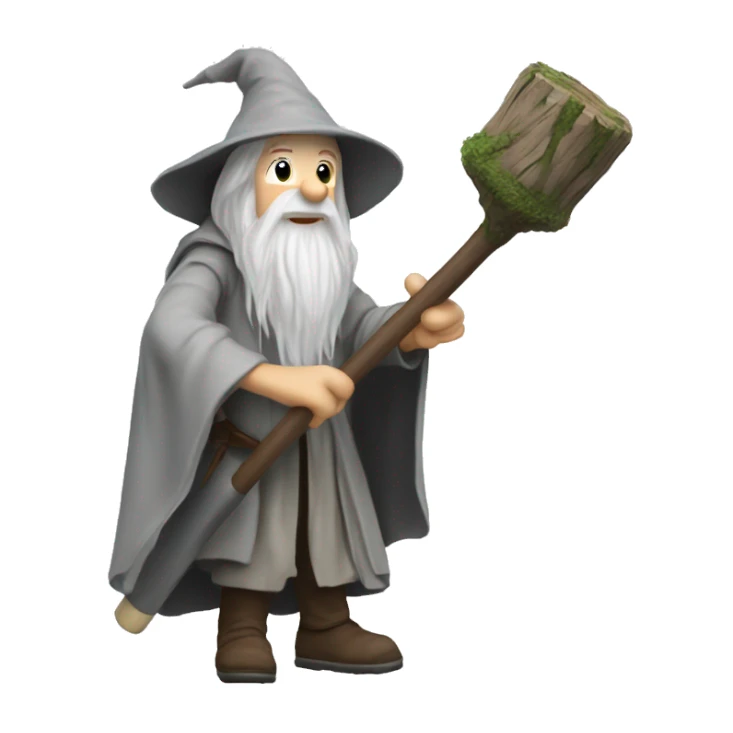 Gandalf using a pogo stick  sticker