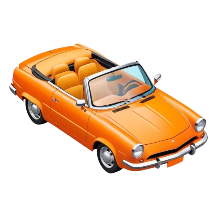 Orange driving riding in a convertible  sticker