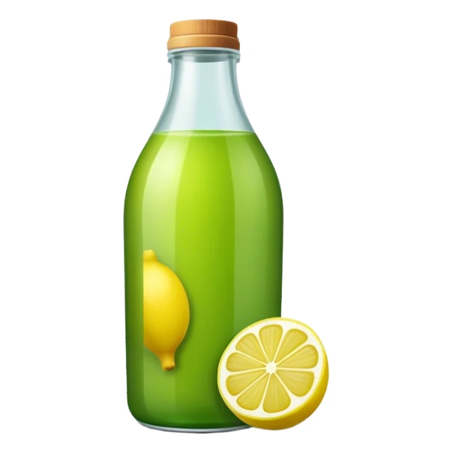 Bottle green lemon juice sticker
