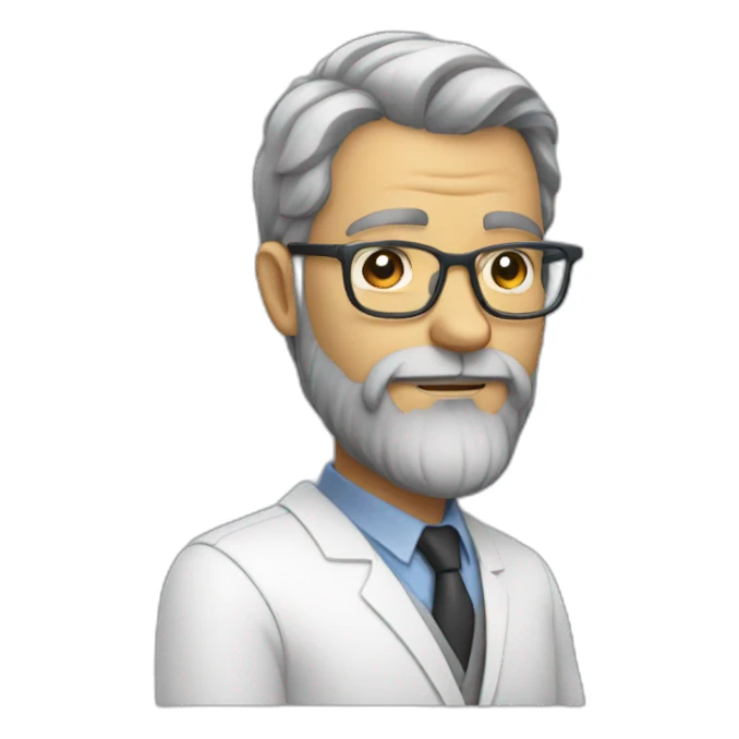 thinning hair full Bearded professor thin glasses sticker
