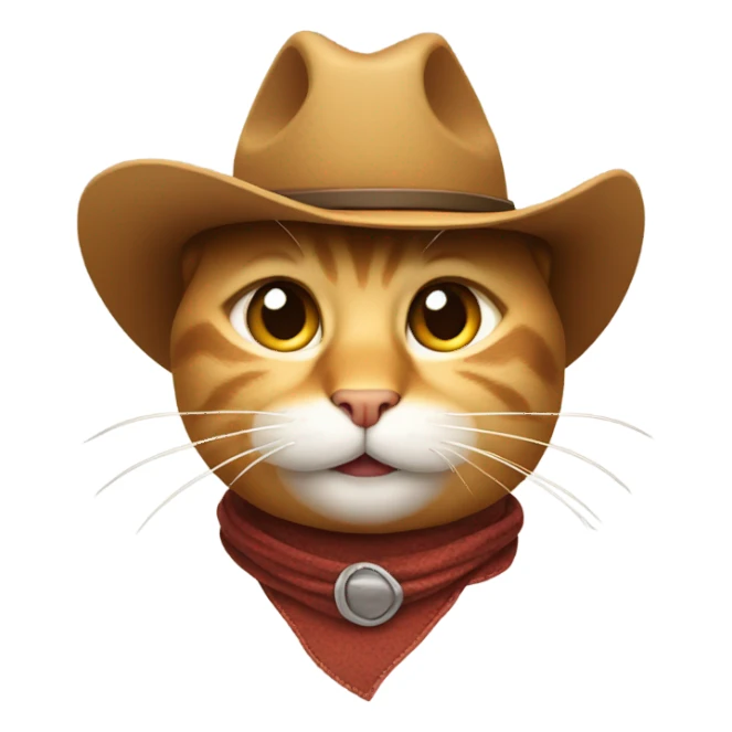 Cat with a cowboy hat on smirking sticker
