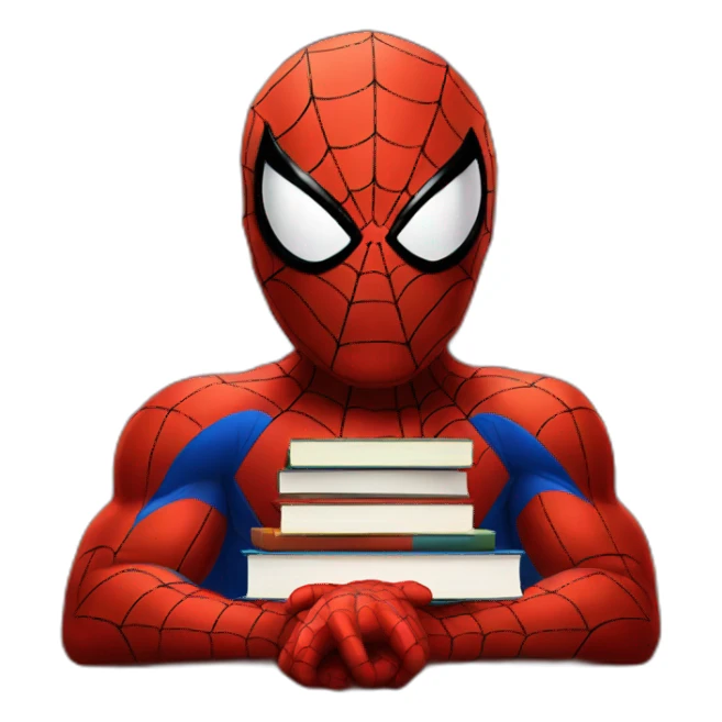 Spiderman with books sticker