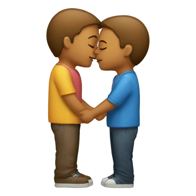 three people kissing sticker