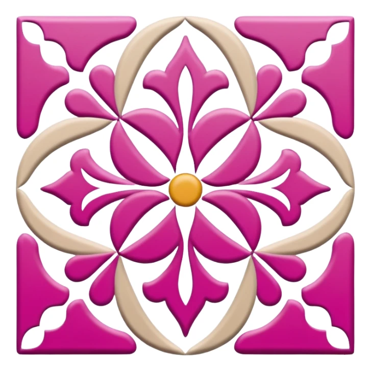 Pink white & beige Talavera sticker