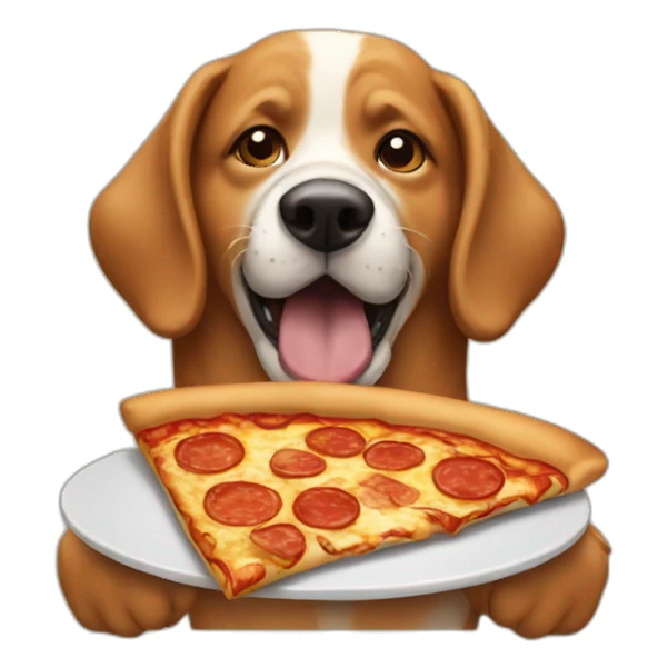 A dog eating pizza sticker