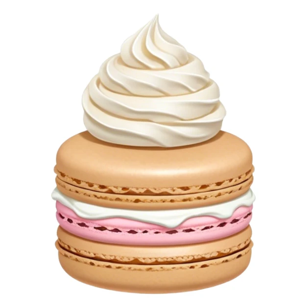 macaron with whipped cream on top sticker