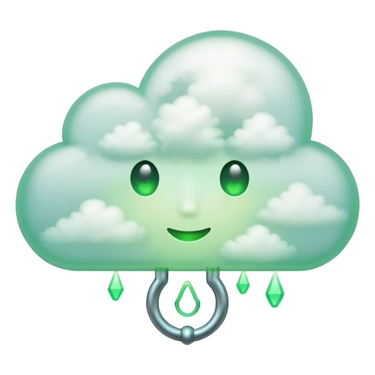 a cloud with a green glowing keyhol sticker