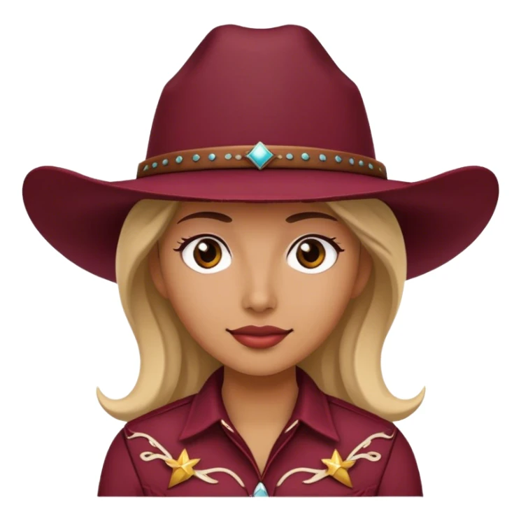 maroon cowgirl hat sticker