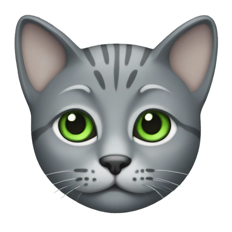 Gray cat with green eyes  sticker