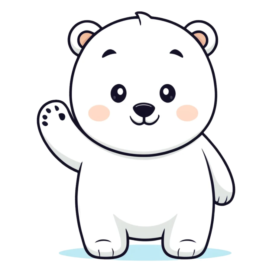 polar bear giving a thumbs up sticker