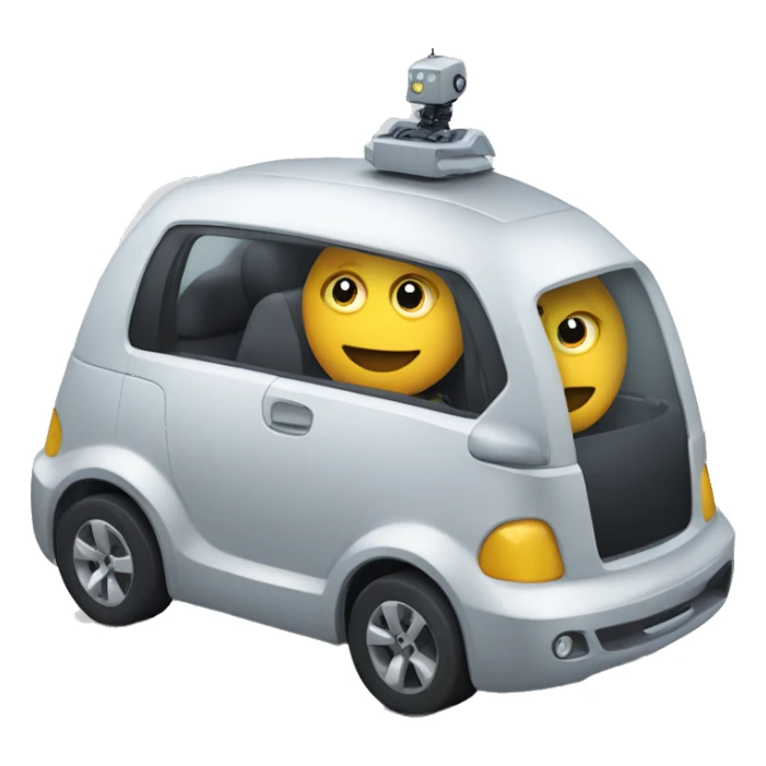 Robot driving a normal car sticker