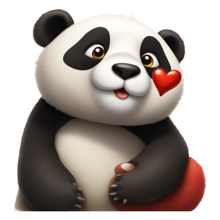 urso panda abraçando um coraçao sticker