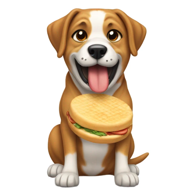 Perro comiendo Arepa  sticker