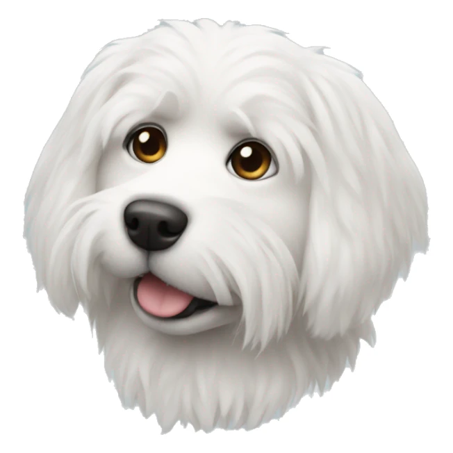 realistic white fur dog sticker