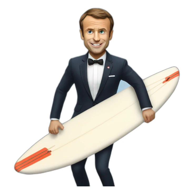 Emmanuel Macron surfant sticker