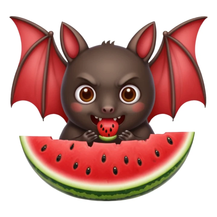 Bat eating watermelon sticker