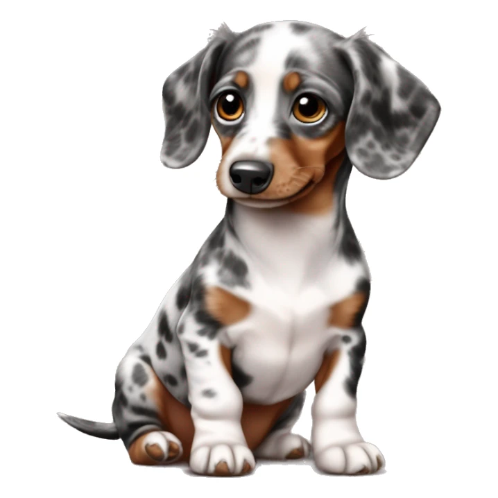Brauner mini dachshund Welpe merle  sticker