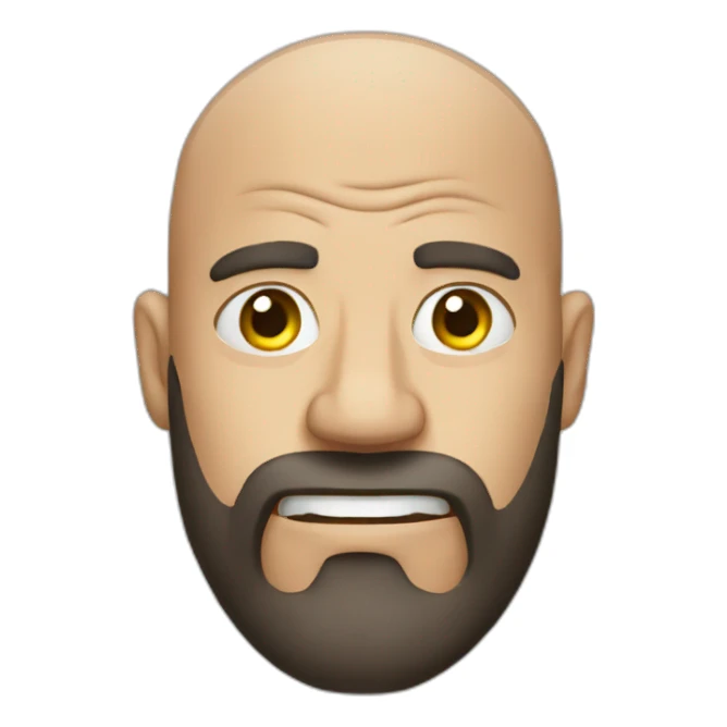 bald man with beard angry sticker