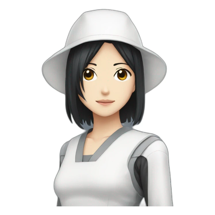 Rukia Kuchiki with engineer white cap sticker