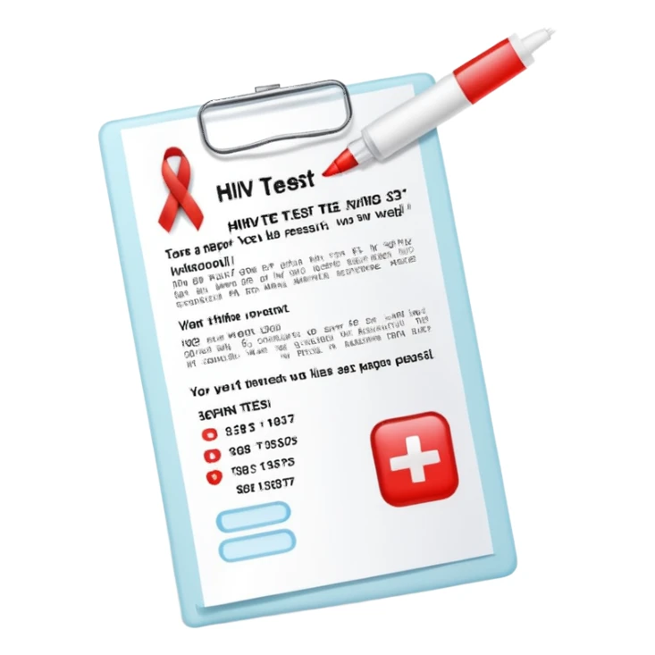 HIV positive or negative result sticker