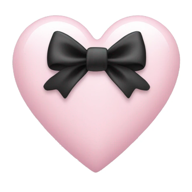 Light pink heart with a black bow sticker