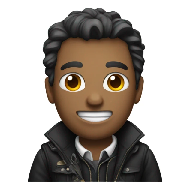 Man in black jacket with shotgun sticker