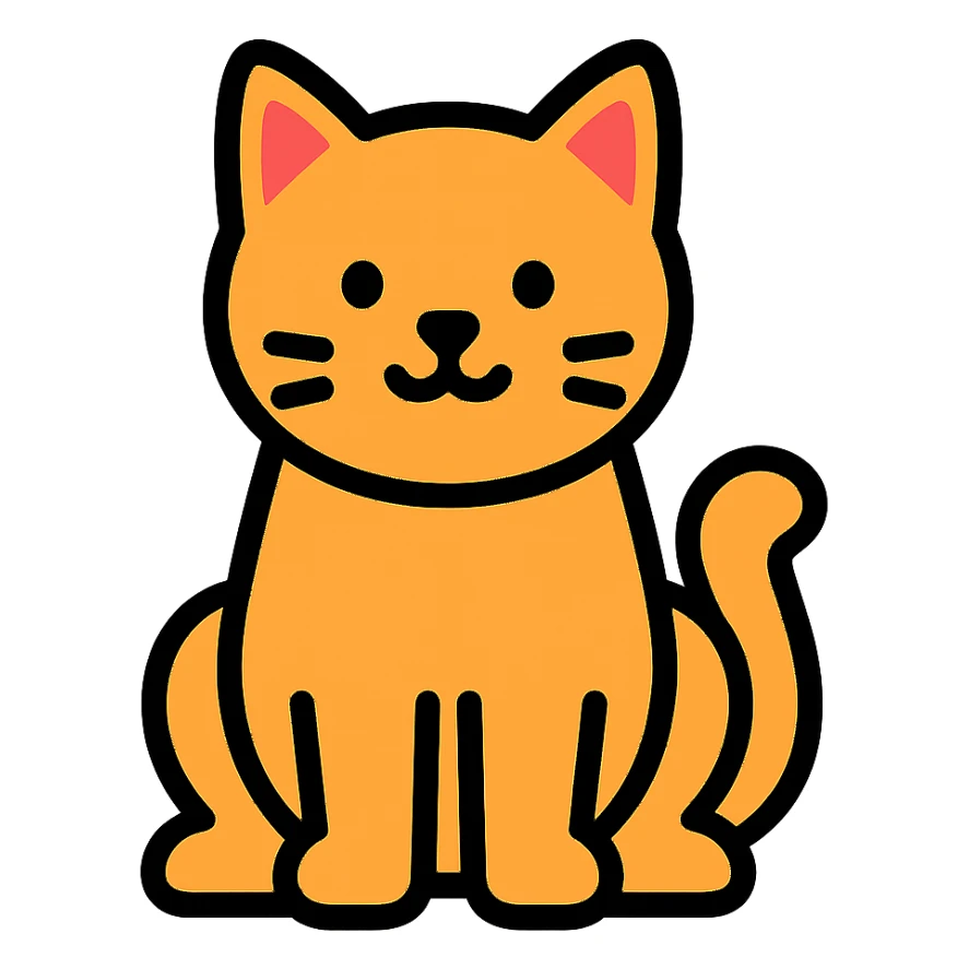 colored cat icon sticker