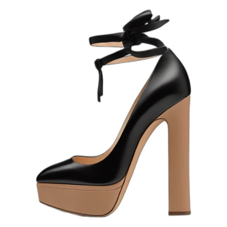 VALENTINO Tan-go PLATFORM PUMP black sticker
