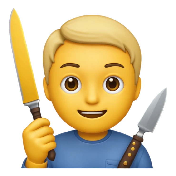 🙂 this emoji holding knife sticker