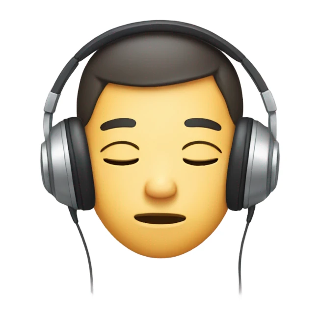 sleepy face wearing headphones sticker