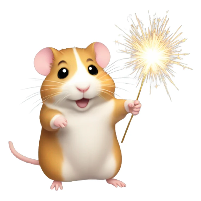 Christmas hamster with sparkler sticker