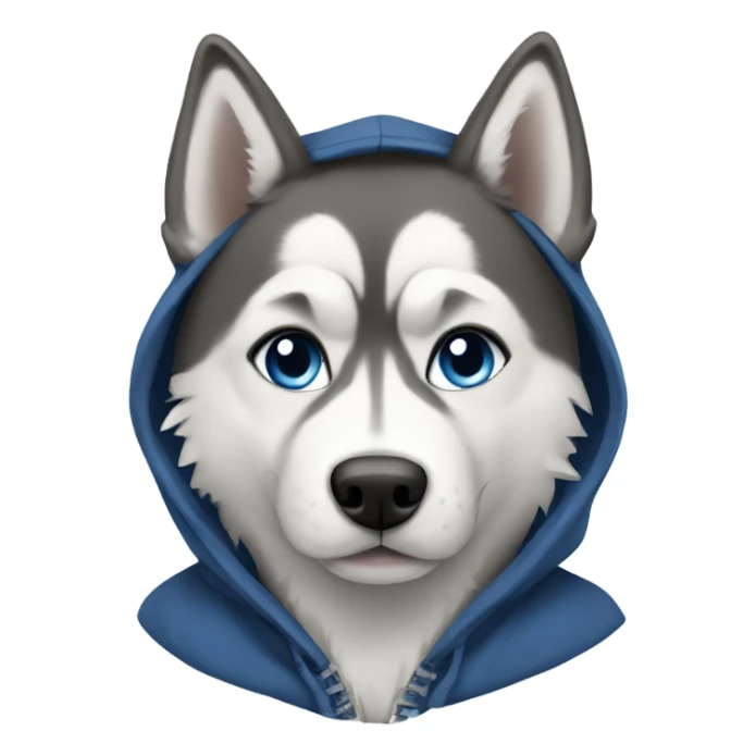 Husky with hoodie  sticker