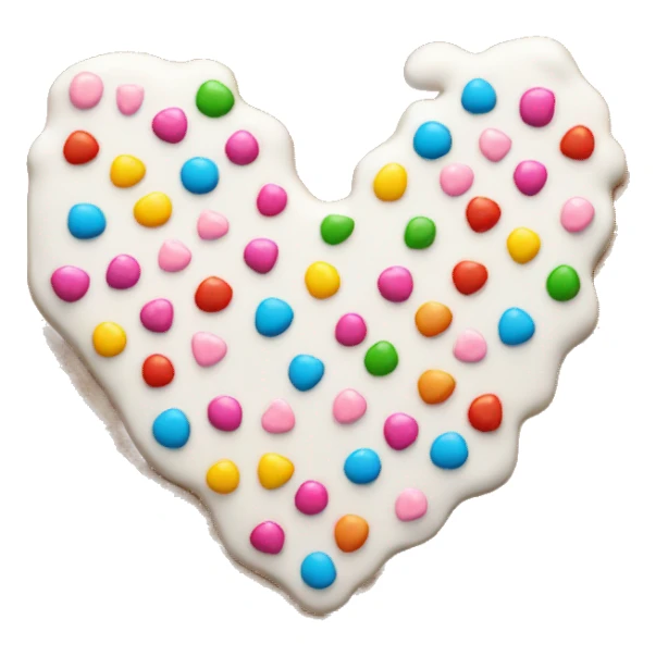 Heart shaped gingerbread cookie with icing and sprinkles sticker