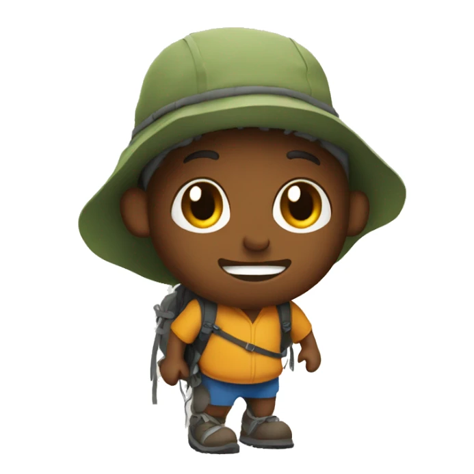 A bot hiking in the mountains sticker