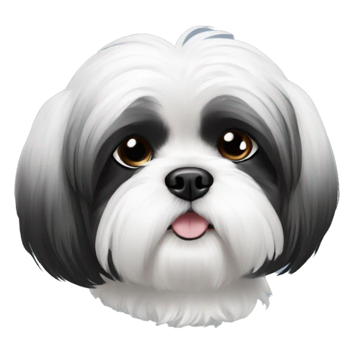 Shih Tzu black and white sticker
