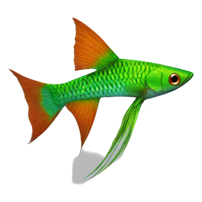 Green Swordtail fish (Eng.), Pez Espada sticker