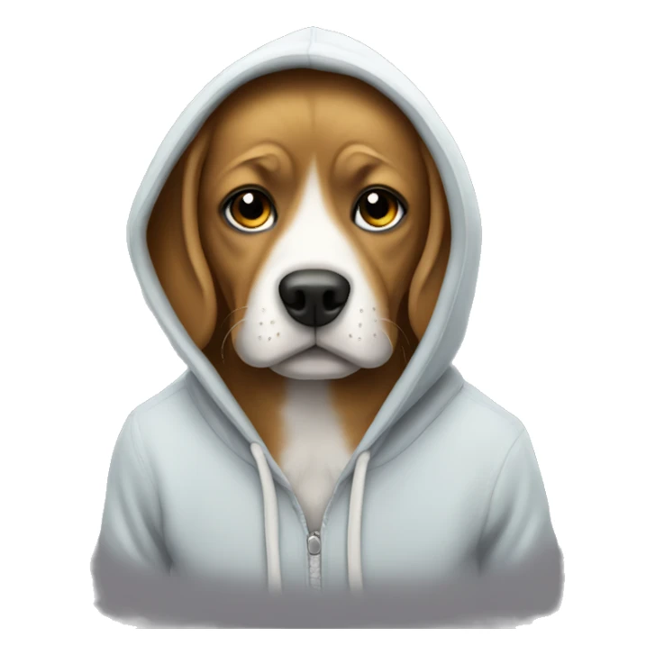dog whit a hoodie sticker