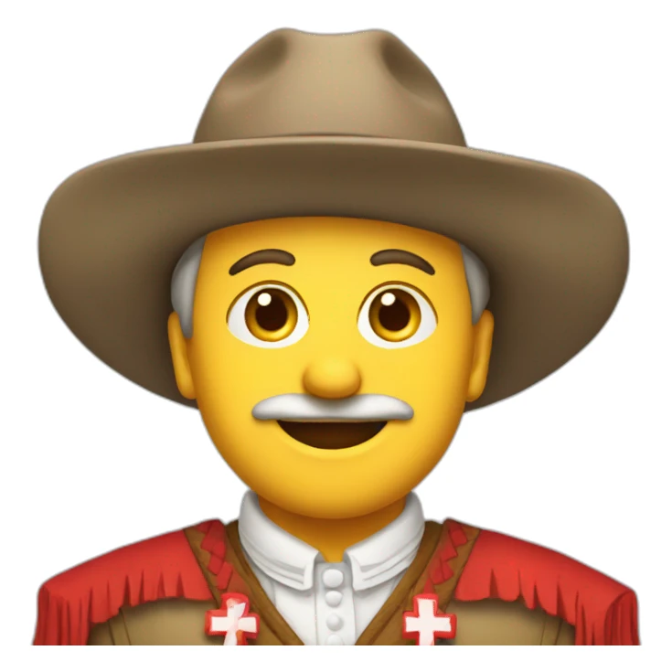 Swiss man in tracht suit with hat sticker