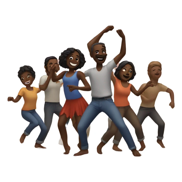 People dancing at sundown sticker