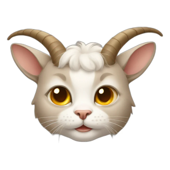 cute cat with goat horns sticker