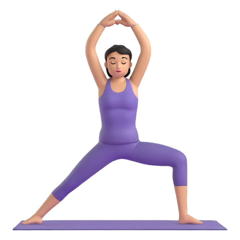 person in warrior pose yoga sticker
